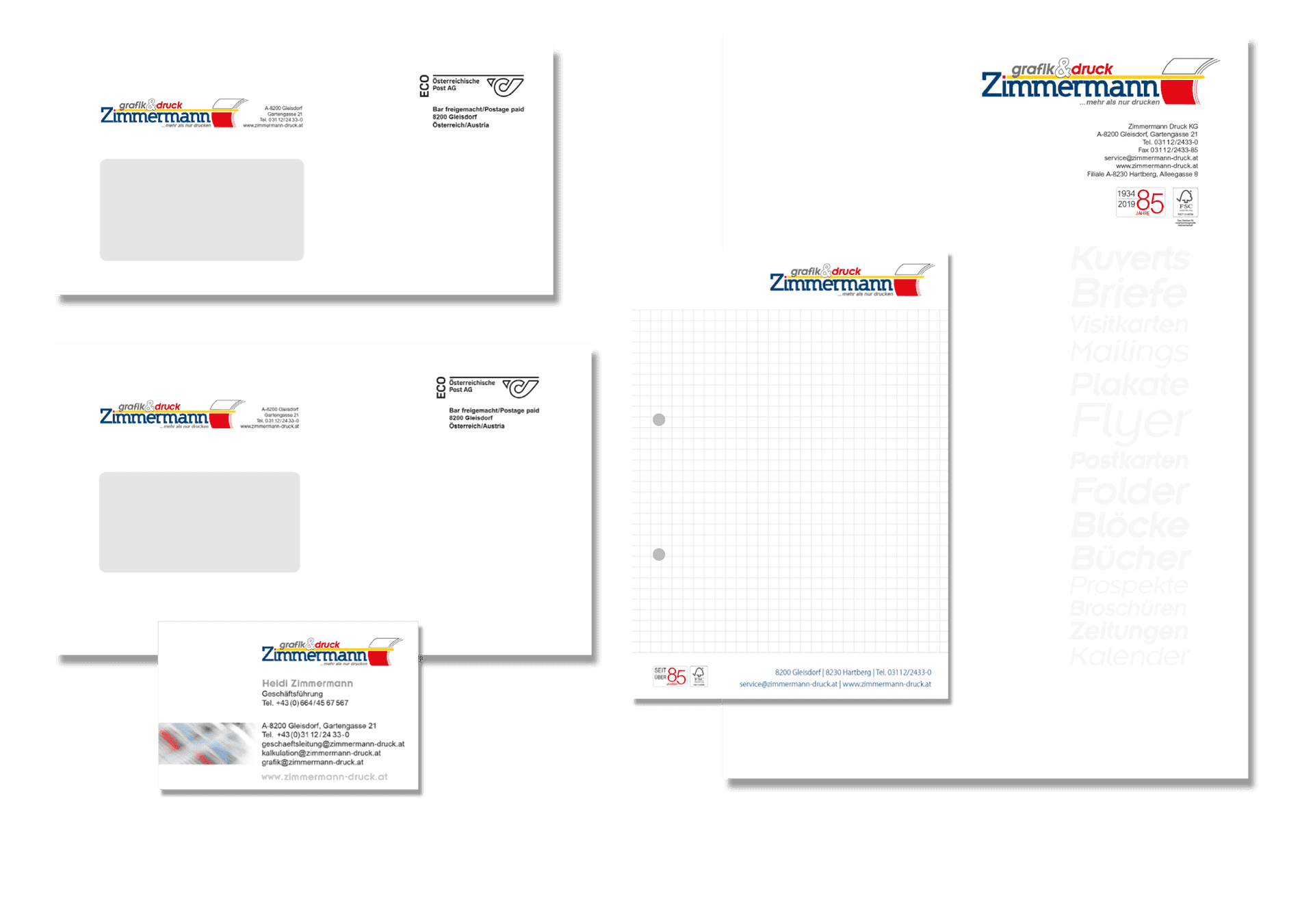 Unsere Druck-Produkte - Zimmermann grafik & druck